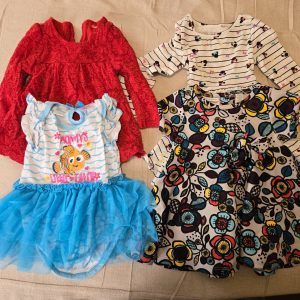 4 Piece Baby Girl Dress Lot 6-9 Months Mixed Styles and Colors