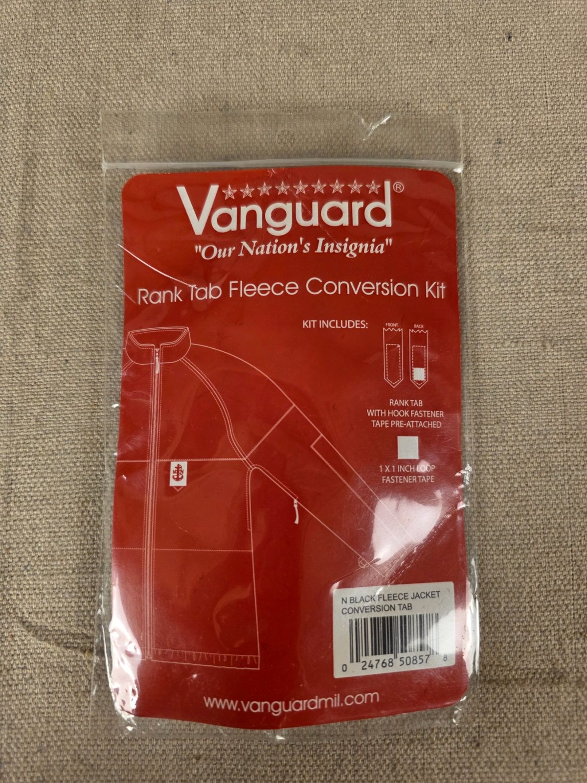 Vanguard Rank Tab Fleece Conversion Kit Black Military Uniform Accessory
