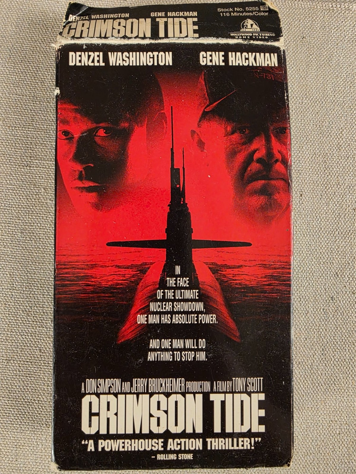 Crimson Tide VHS Movie Denzel Washington Gene Hackman Action Thriller