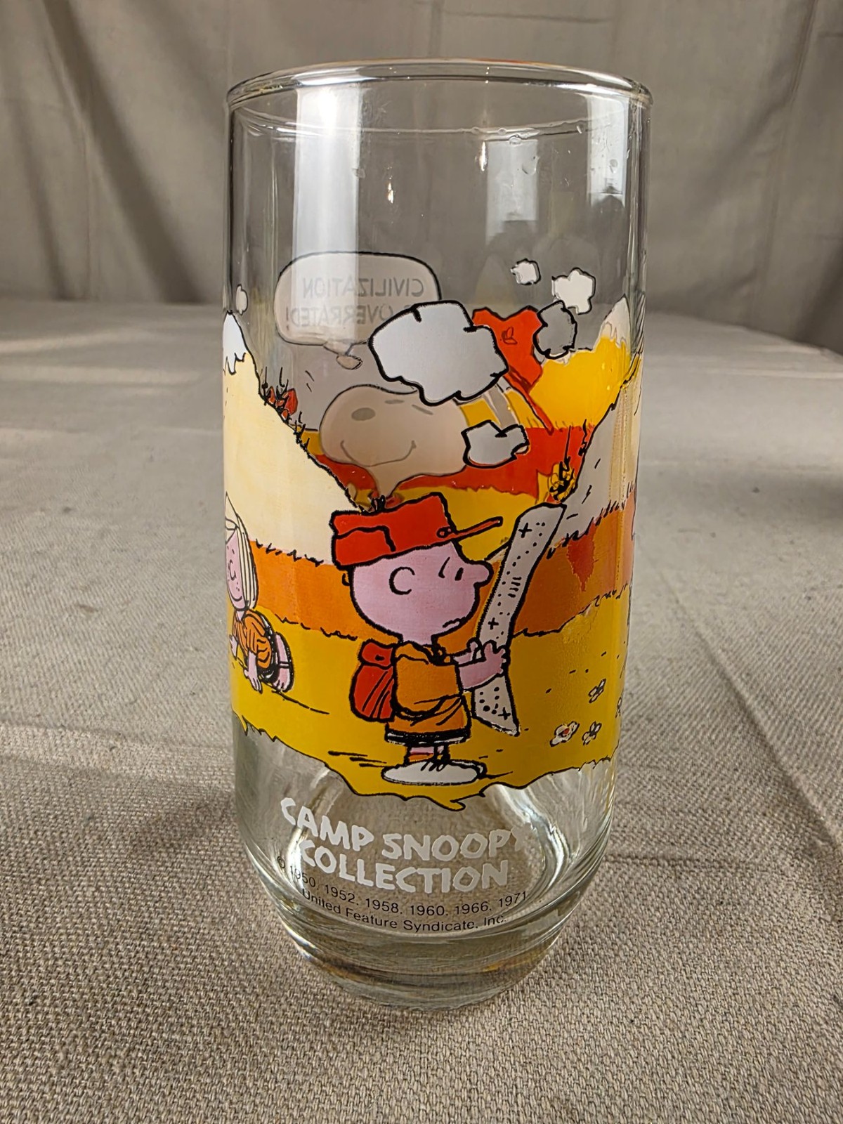Vintage McDonald's Camp Snoopy Collection Peanuts Glass Charlie Brown