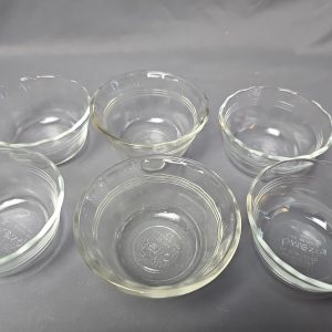 Vintage Set of 6 PYREX Custard Dishes 6oz-175ML. Model #463. MadeUSA