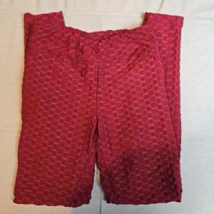 eye candy Leggings Women’s Medium Red Textured Stretch High Waist Pants