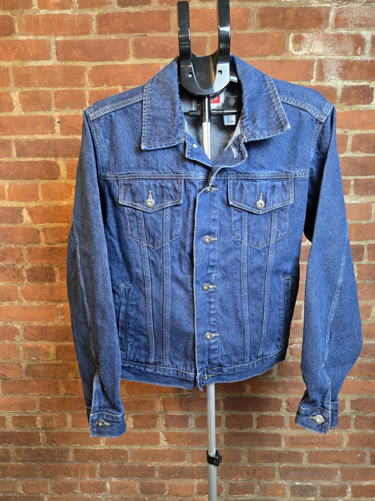 Wrangler Premium Quality Denim Jacket Mens Medium Blue Trucker Jean Western...