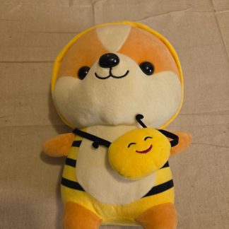Corgi Shiba Inu Squirrel Plush in Yellow Bee Costume 14 Inch