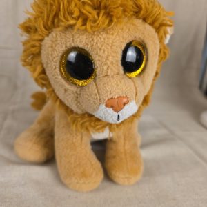 Ty Plush 9.5 Inch Tall Louie Lion Brown Big Eyes Stuffed Toy Lion