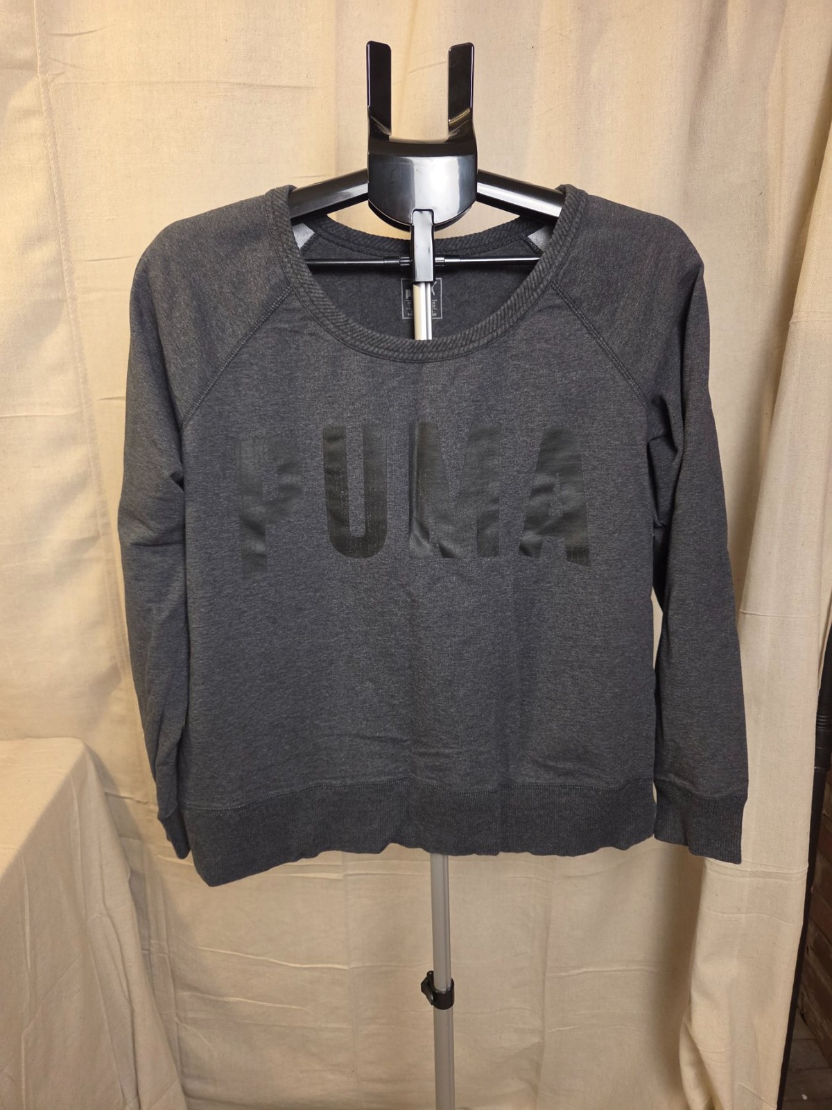 Puma Crewneck Sweatshirt Women Large Gray Pullover