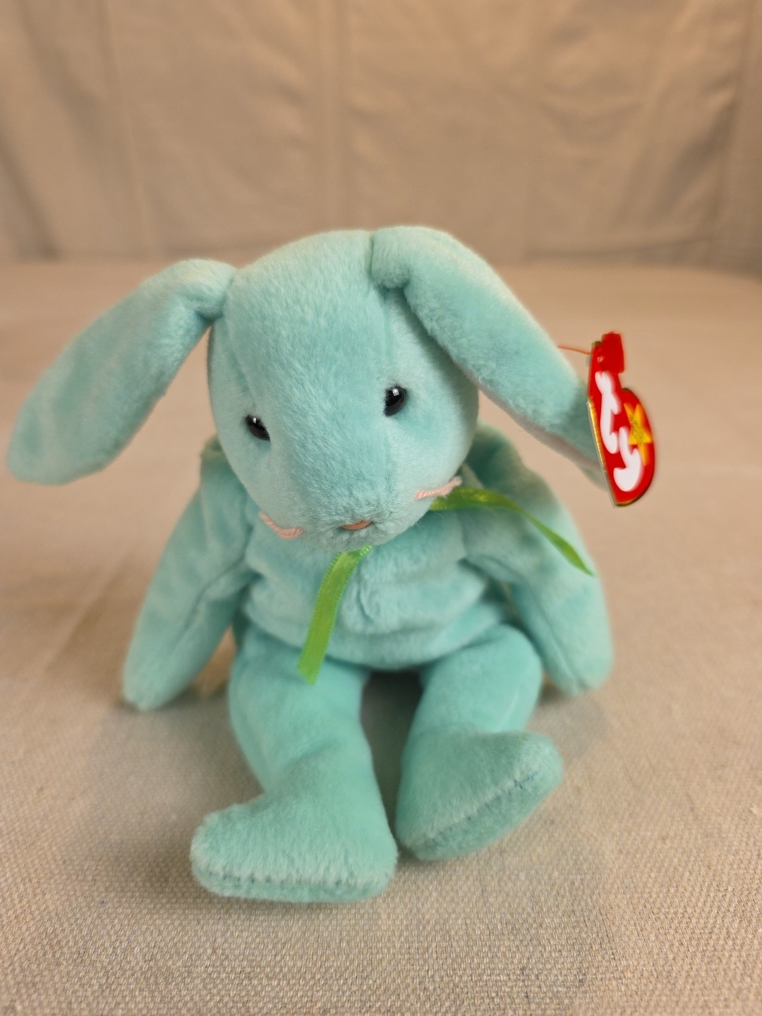 TY Beanie Baby - 1996 HIPPITY the Mint Green Bunny -8.5 inch Plushy