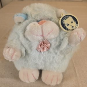 Gerber Precious Plush Furry Blue Cat Plush 1980’s-90’s With Gerber Tag