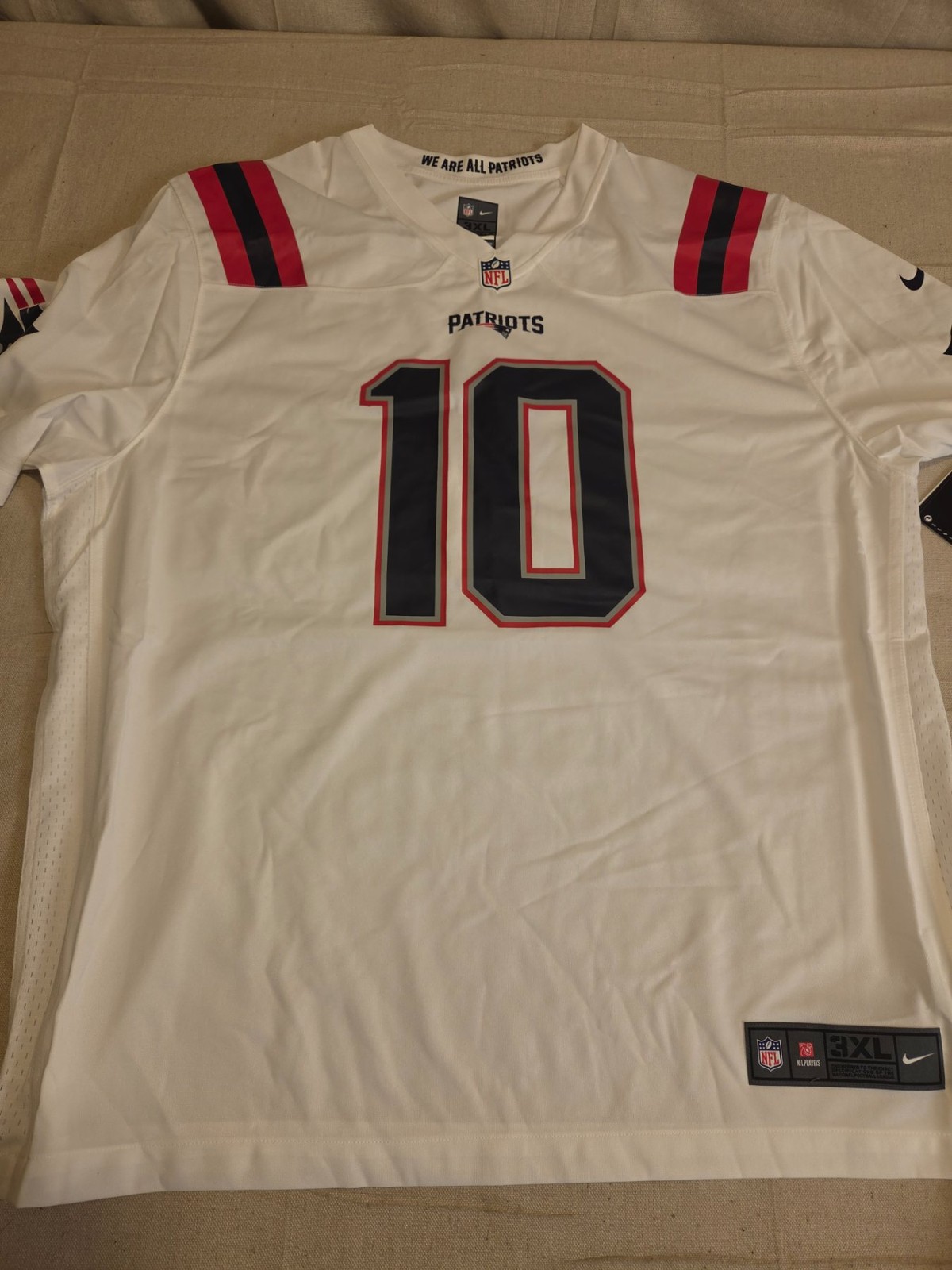 Nike New England Patriots Mac Jones #10 NFL Jersey Men 3XL White