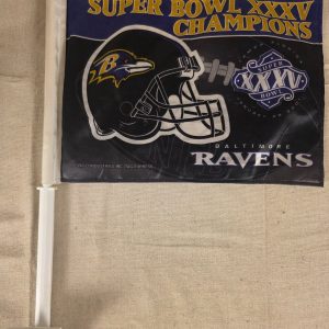 Vintage Baltimore Ravens Super Bowl XXXV Champions Car Flag 2001