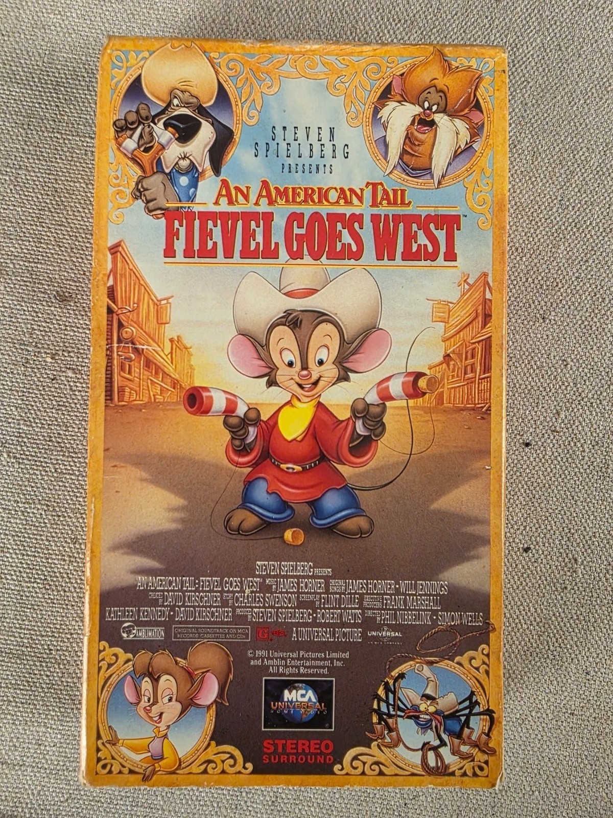 An American Tail Fievel Goes West 1991 VHS Steven Spielberg
