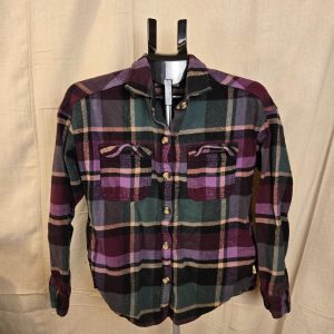 Hollister Boyfriend Fit Flannel Shirt Women's Small Purple Plaid