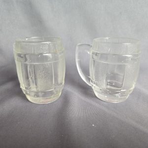 Glass Barrel Toothpick Holder Clear Lot Of 2