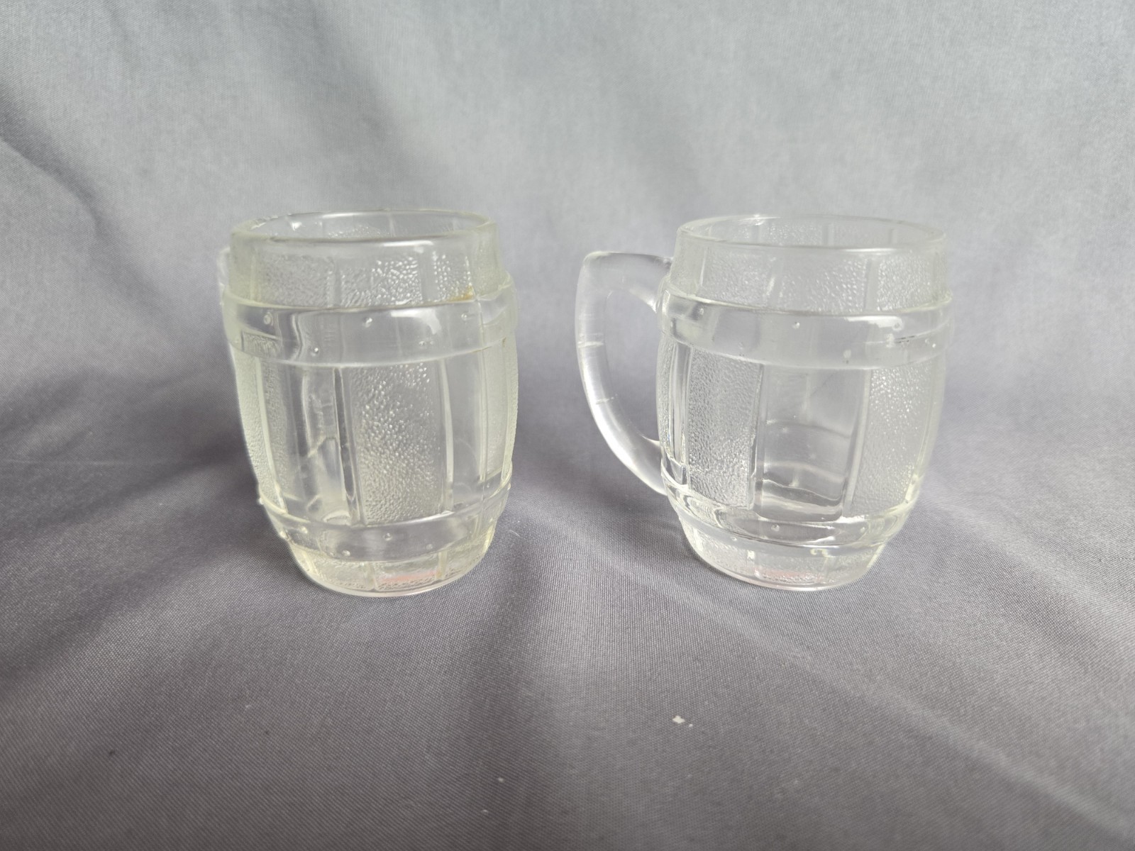 Glass Barrel Toothpick Holder Clear Lot Of 2