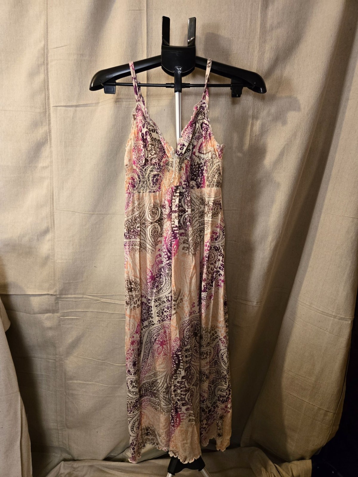 Jaclyn Smith Paisley Maxi Dress Women Medium Sleeveless