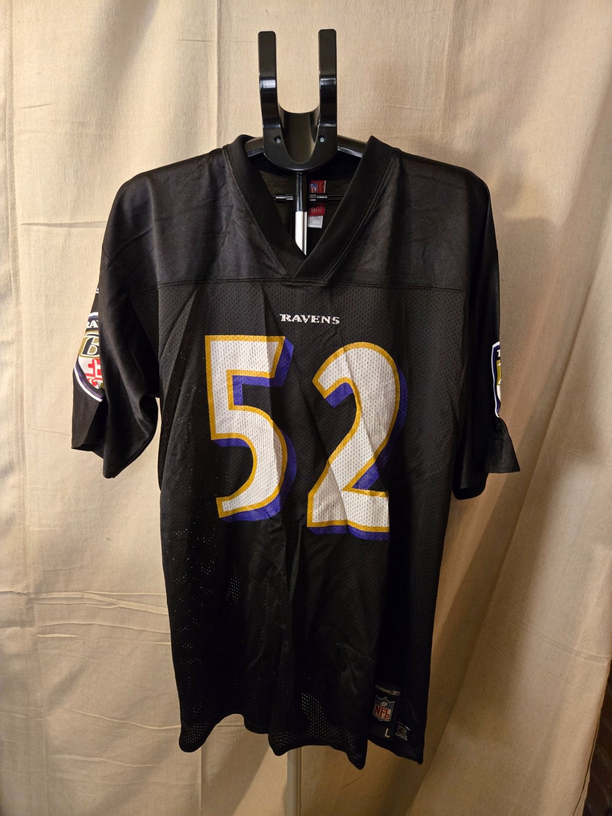 Reebok NFL Baltimore Ravens Ray Lewis #52 Jersey Large Black Vintage