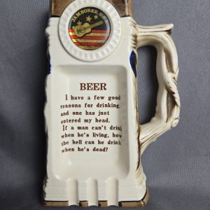 Vintage Beer Stein plaque Ceramic Beer Drinking Jamboree USA Wheeling WV