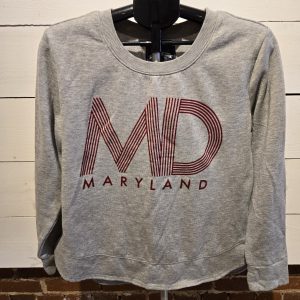 State On Mine Maryland Sweatshirt – Women’s Large – Gray Crewneck – MD Graphic