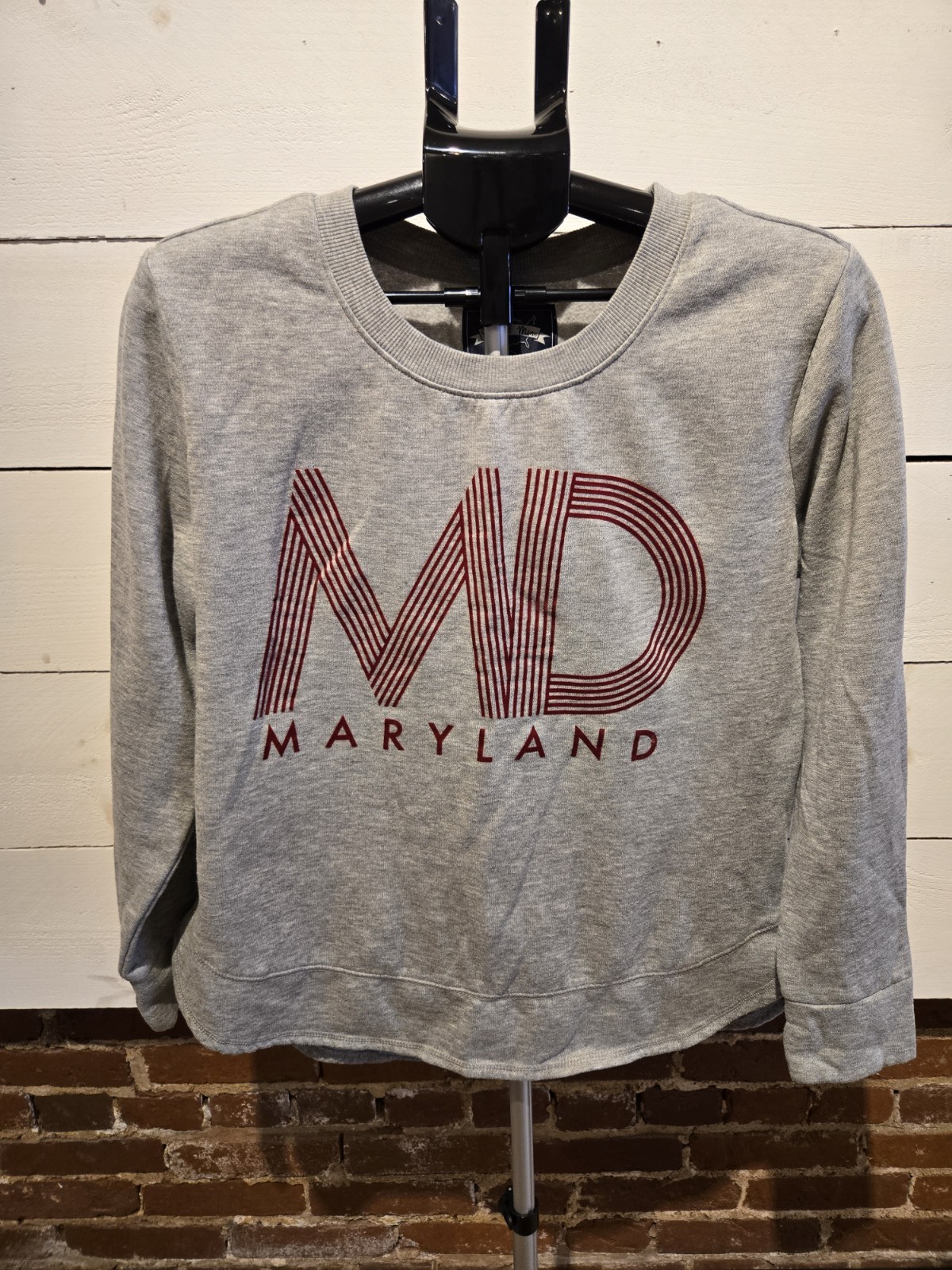 State On Mine Maryland Sweatshirt – Women’s Large – Gray Crewneck – MD Graphic