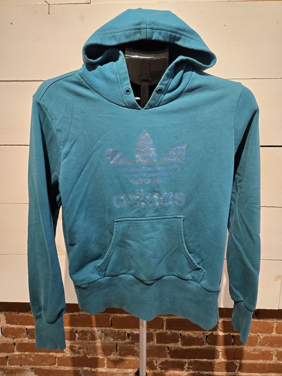 Adidas Women’s Hoodie – Size Large – Teal Blue – Trefoil Logo