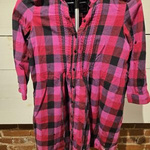 Victoria’s Secret PINK Plaid Flannel Tunic Shirt – Women’s Medium –...