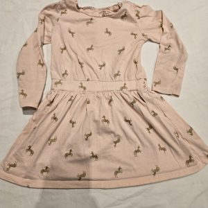 Simple Joys by Carter’s Girls Long Sleeve Dress – Pink with Gold Unicorns – Size