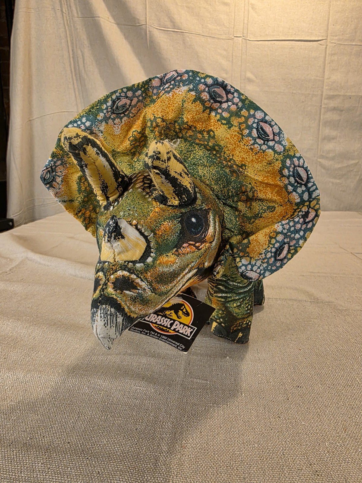 Vintage 1992 Jurassic Park Triceratops Plush Dinosaur ACE Novelty Co