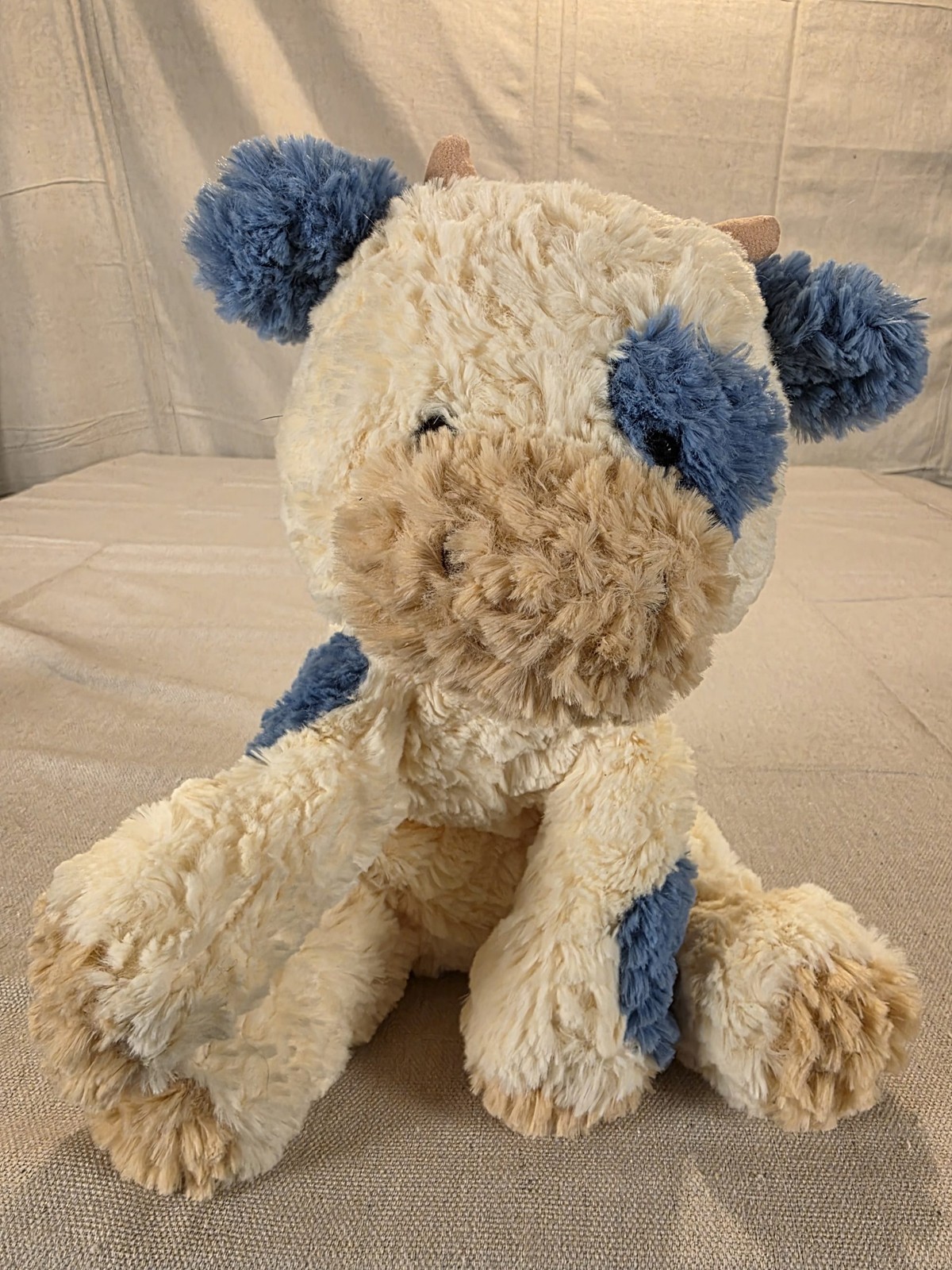 Gund Cozys Cow Plush Stuffed Animal Toy Blue Spotted 12 Inch