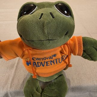 The Petting Zoo Carnival Adventures Turtle Plush Toy with Orange Hoodie