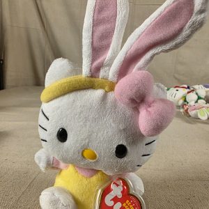 Ty Beanie Babies Hello Kitty Plush Easter Bunny Yellow Pink 6 Inch