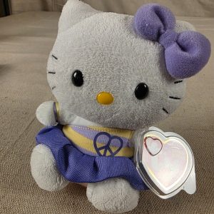 Ty Beanie Babies Sanrio Hello Kitty Purple Peace Dress Plush