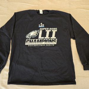 Philadelphia Eagles Super Bowl LII Champions Long Sleeve Shirt XL Black