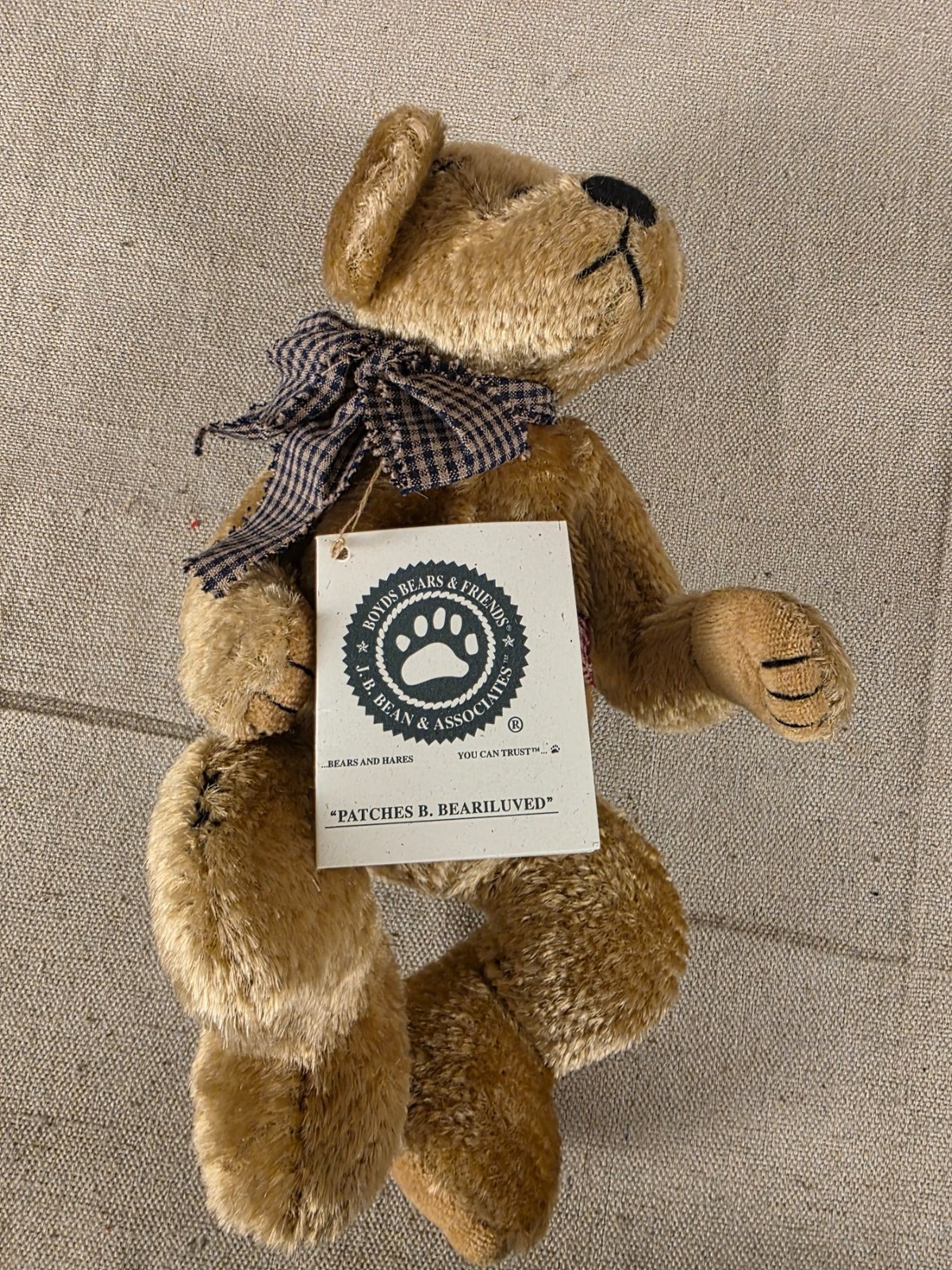 Boyds Bears Patches B. Beariluved Plush Bear 10" with Tag Vintage