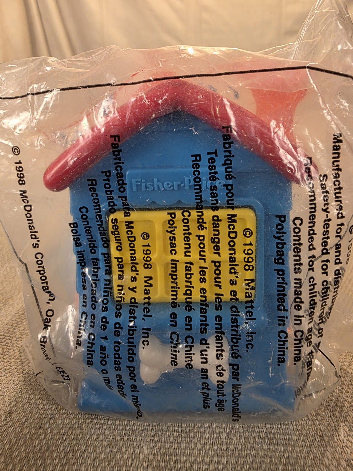 1998 Fisher Price McDonald's Happy Meal Under-3 Toy Dog in Doghouse NEW
