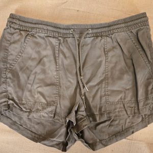 Divided Drawstring Shorts Women Size 10 Olive Green