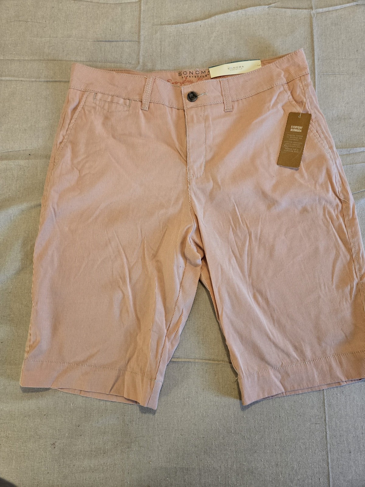 Sonoma Everyday Bermuda Shorts Women Size 10 Coral Pink