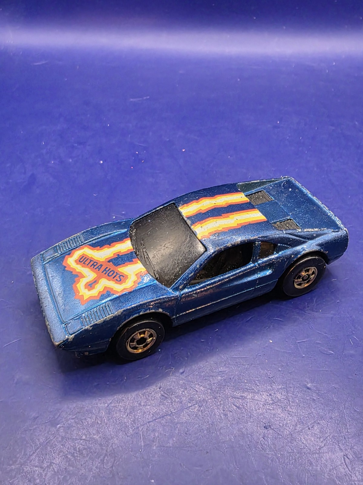 Vintage 1977 Hot Wheels Ferrari 308 Ultra Hots Blue Diecast Car Used