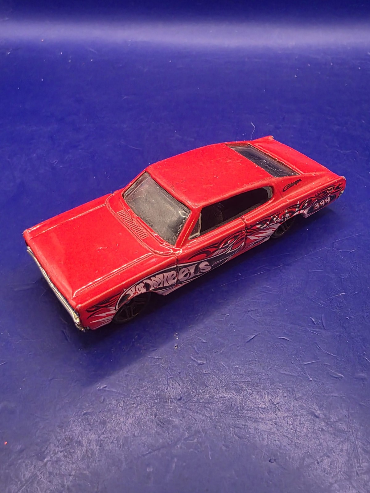 Used Hot Wheels 2004 1:64 Red 1967 Dodge Charger Smashville Diecast Car