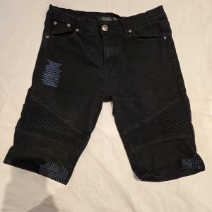 Trestle Supply Co. Men’s Black Biker Denim Shorts – Size 32 – Moto Stitch –...