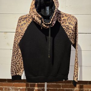 Southpole Women’s Hoodie – Leopard Print Sleeves