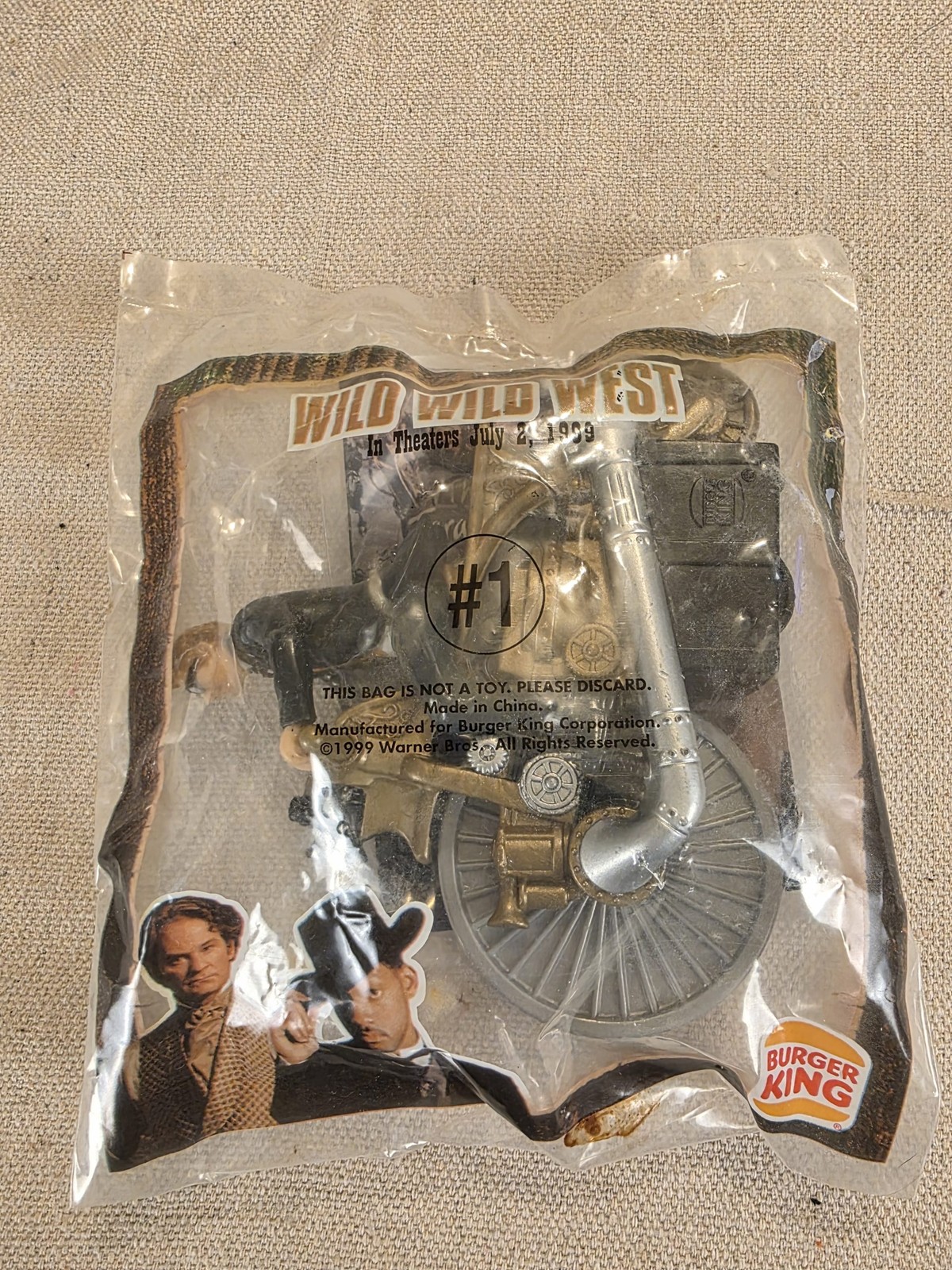 1999 Burger King Wild Wild West #1 Friction Cycle Toy NEW Sealed