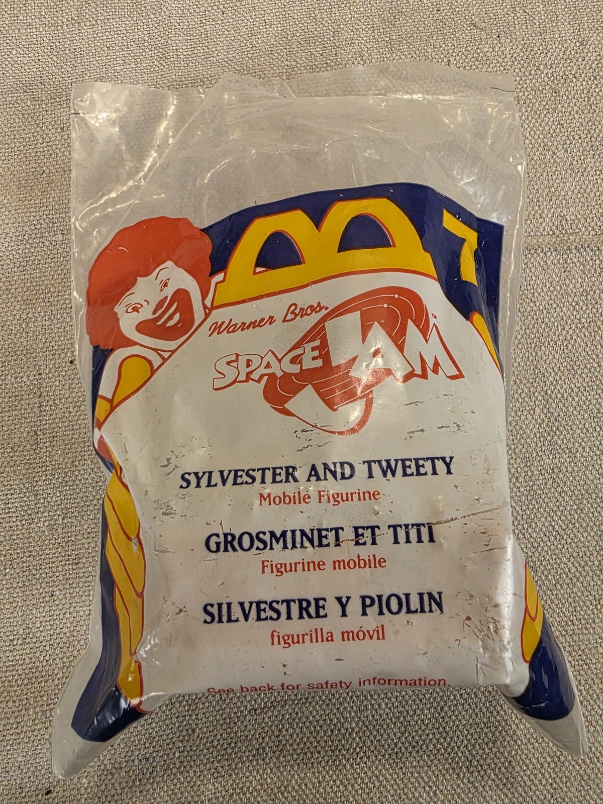 1996 McDonald's Space Jam Sylvester and Tweety Mobile Figurine #7 New