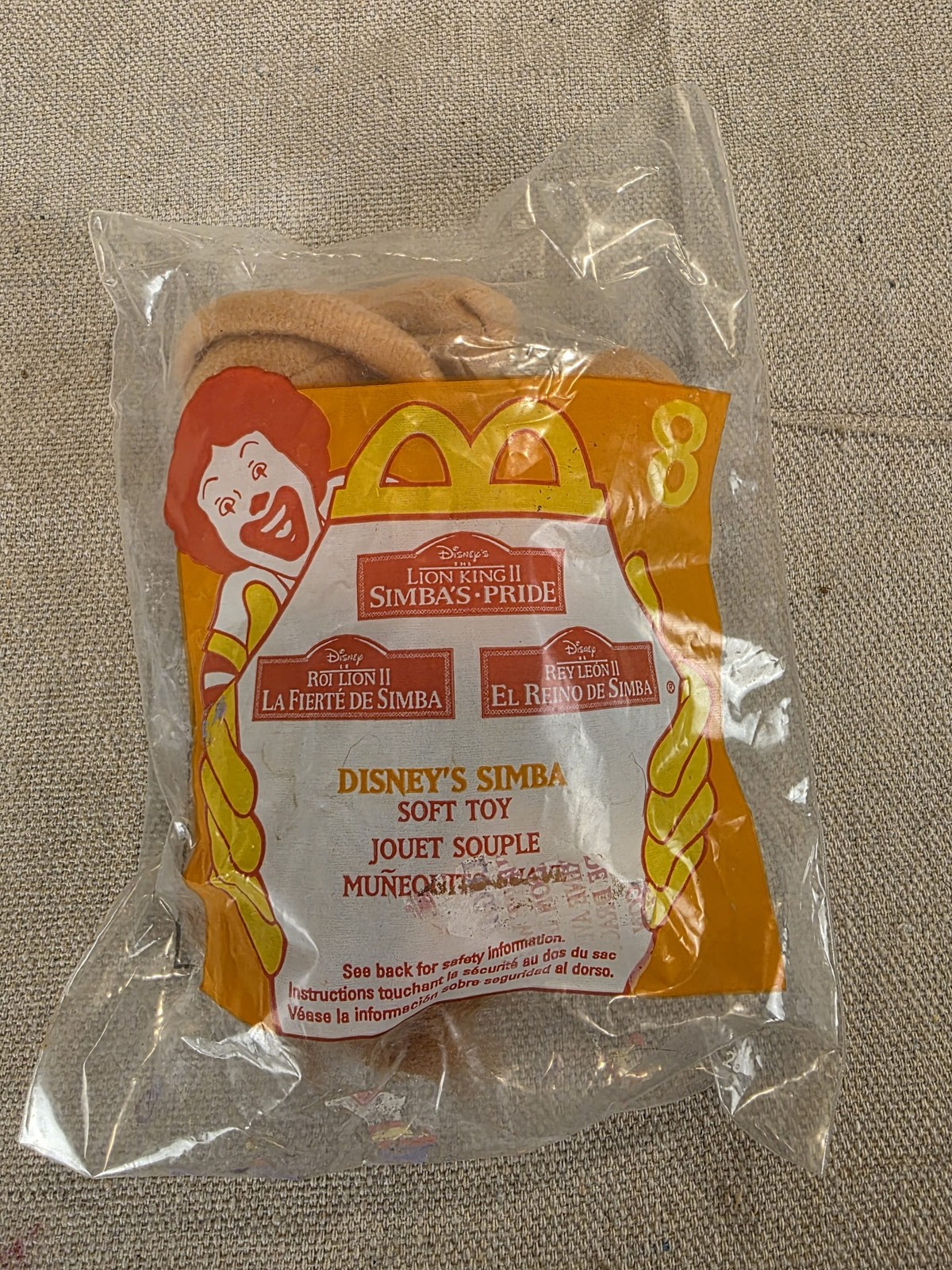 1998 McDonald's Lion King II Simba Soft Toy #8 Vintage New