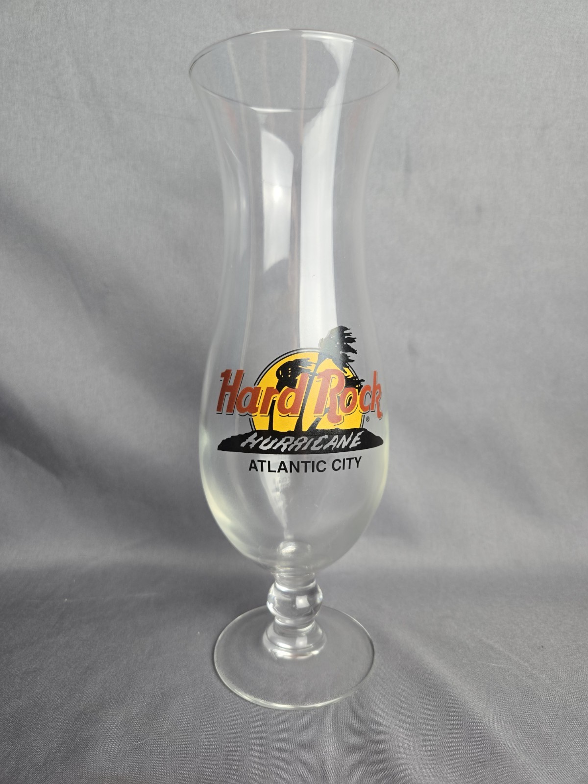 Vintage Hard Rock Cafe Atlantic City NJ Hurricane Drink Glass