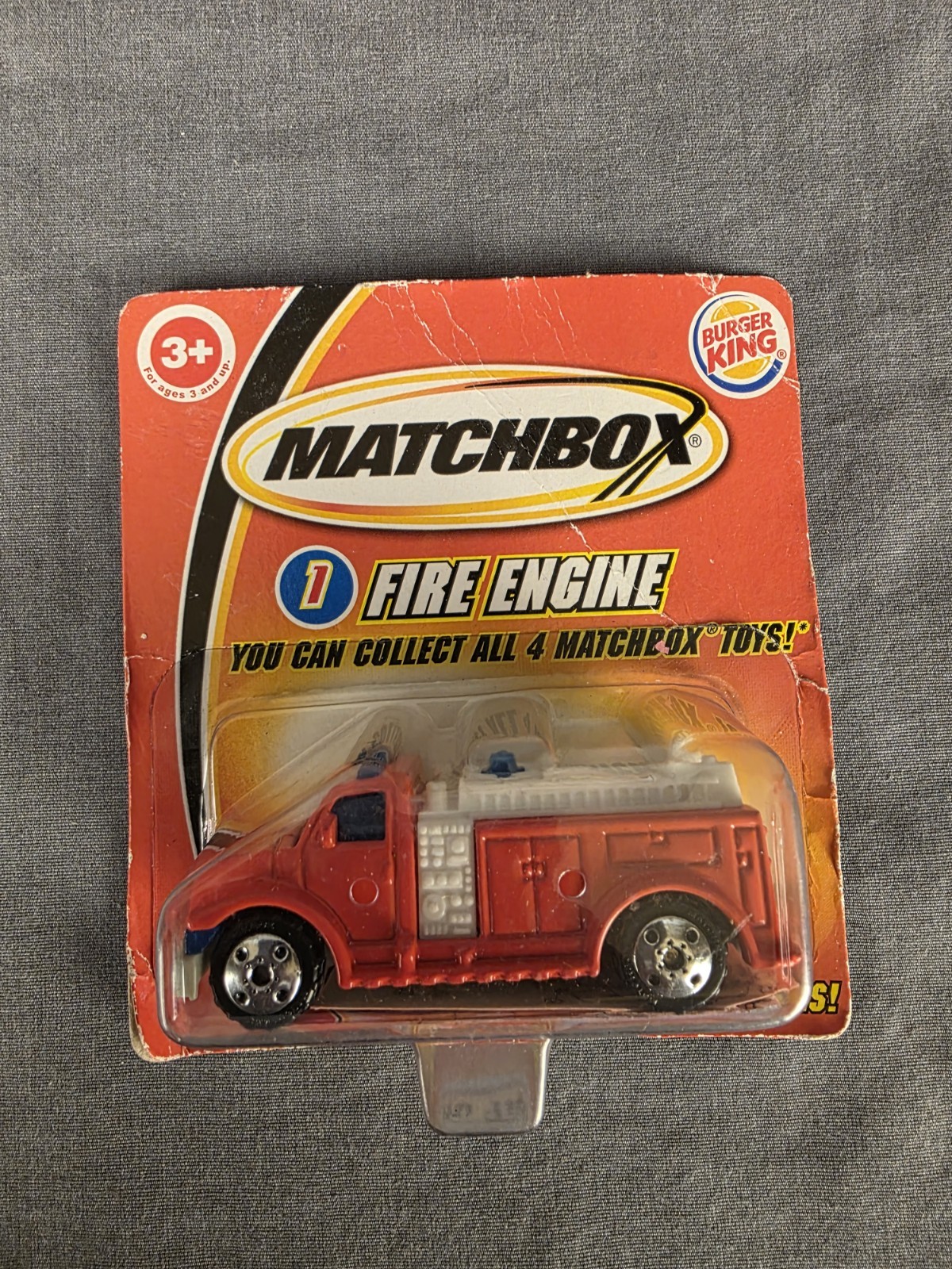 Burger King Matchbox 2004 Orange Fire Engine New in Package
