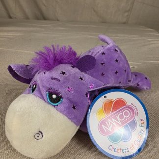 Nanco Purple Plush Hippo Toy with Star Pattern NEW