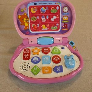 VTech Brilliant Baby Laptop Pink Interactive Learning Toy Used