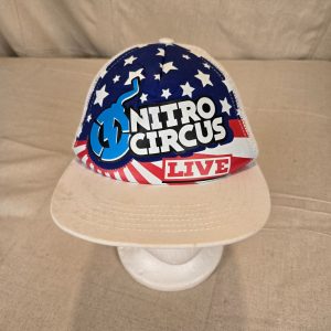 Nitro Circus Live Mesh Snapback Trucker Hat Red White Blue USA Flag