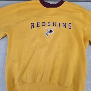 VTG Y2K Washington Redskins Sweatshirt Mens Medium Yellow Long Sleeve NFL