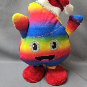 Singing Dancing Santa Christmas Rainbow Poop Emoji We Wish You A Poopy Christmas